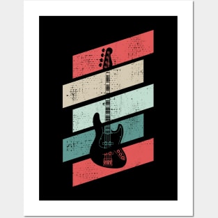 Retro Vintage J-Style Bass Guitar Posters and Art